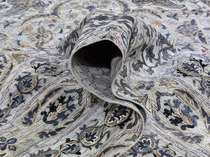 10'0" x 14'2" New Hand Knotted Grey Wool Rectangle Oriental Rug - MOA10259493