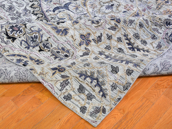 10'0" x 14'2" New Hand Knotted Grey Wool Rectangle Oriental Rug - MOA10259493