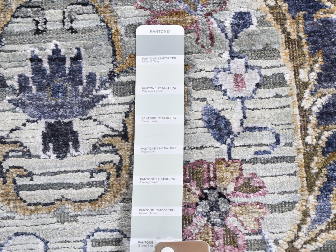 10'0" x 14'2" New Hand Knotted Grey Wool Rectangle Oriental Rug - MOA10259493