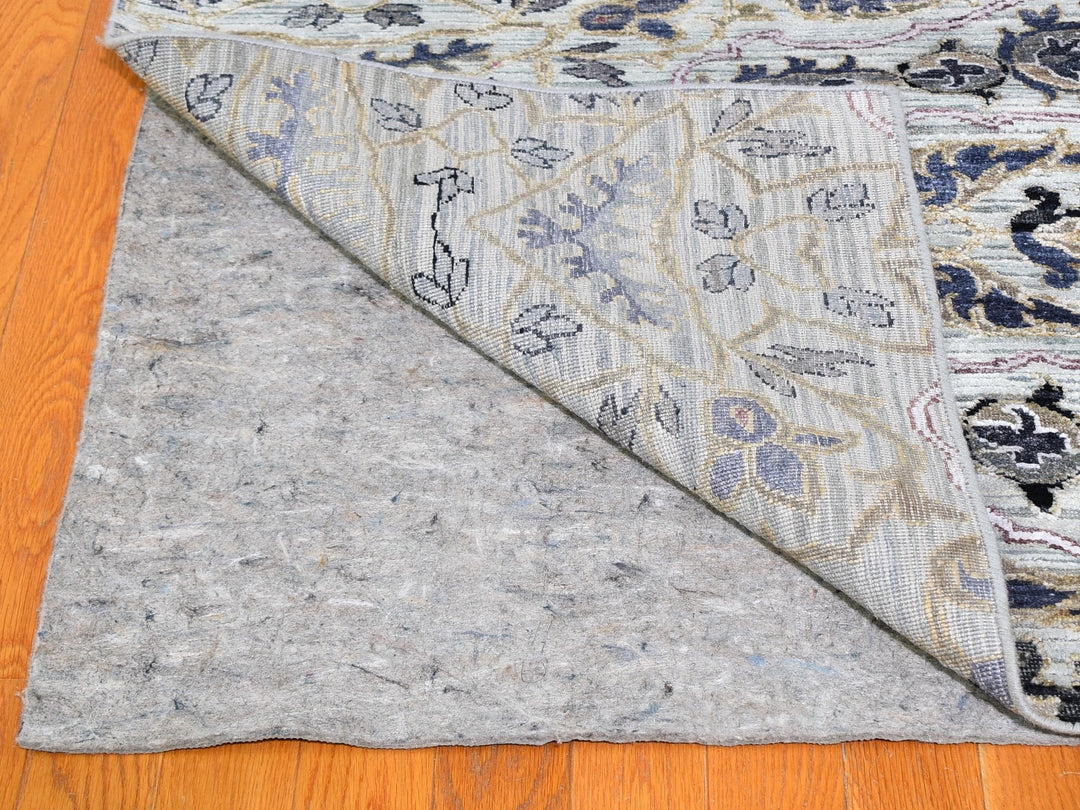 10'0" x 14'2" New Hand Knotted Grey Wool Rectangle Oriental Rug - MOA10259493