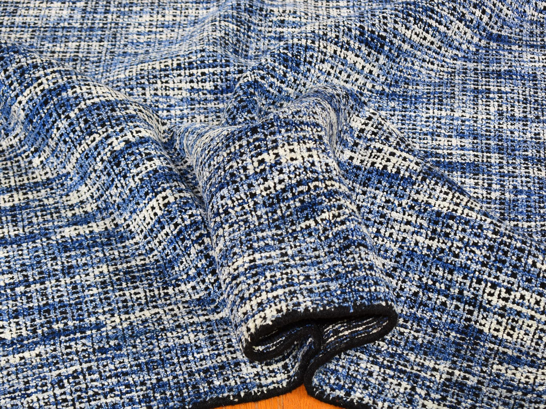 8'2" x 10'0" New Hand Loomed Blue Wool Rectangle Oriental Rug - MOA10259534