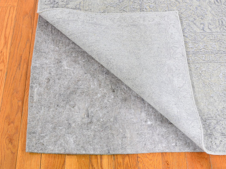 8'0" x 10'0" New Hand Loomed Beige Wool & Silk Rectangle Oriental Rug - MOA10259566