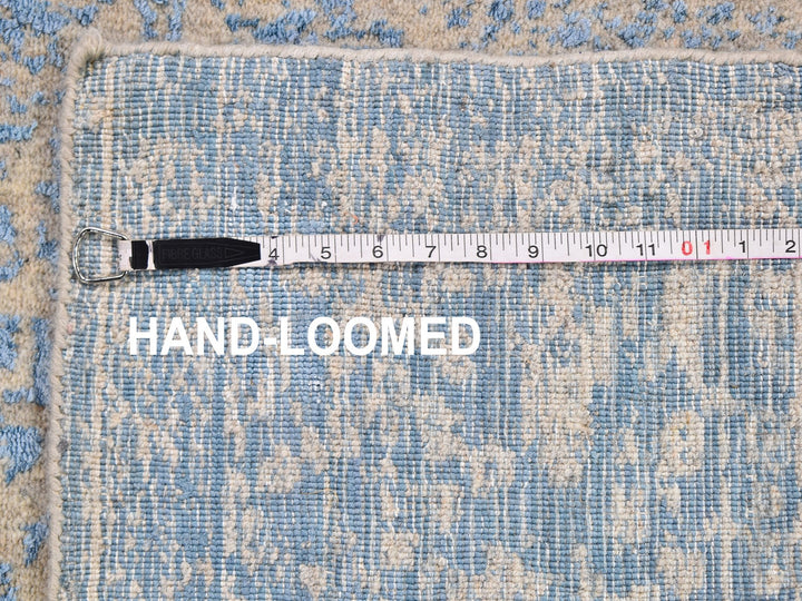 2'5" x 6'1" New Hand Loomed Blue Wool & Silk Runner Oriental Rug - MOA10259618