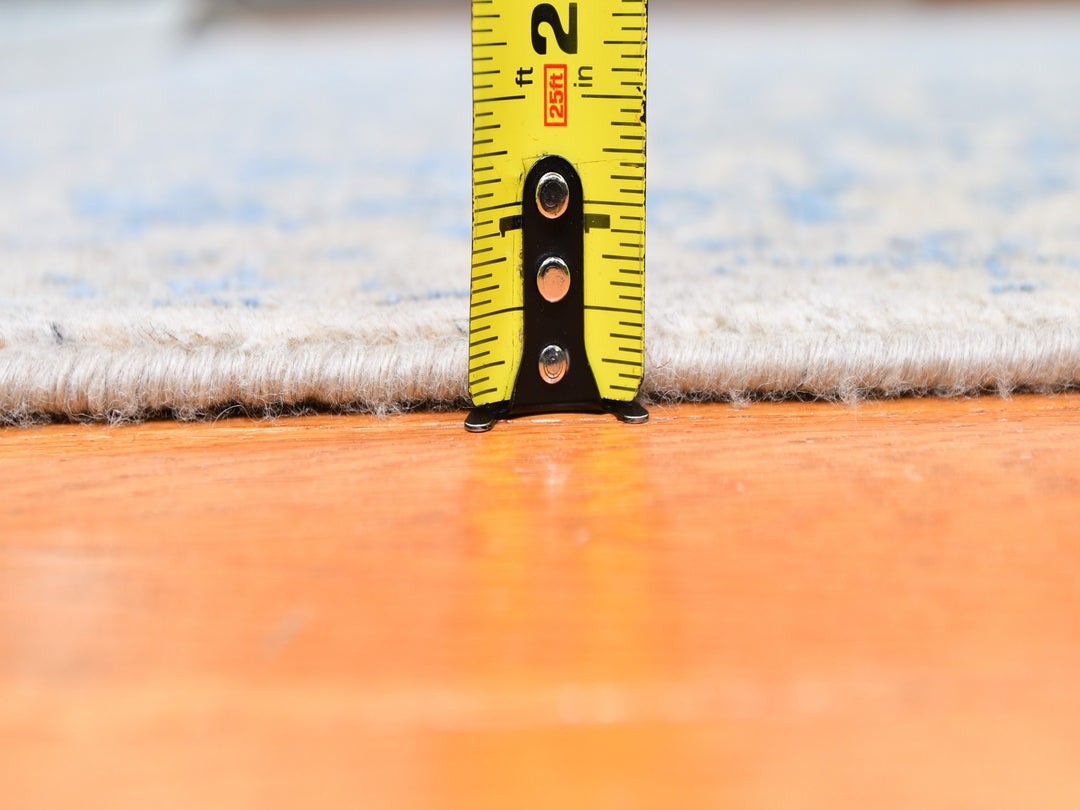 5'10" x 9'0" New Hand Loomed Blue Wool & Silk Rectangle Oriental Rug - MOA10259762