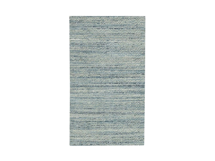 2'10" x 5'0" New Hand Loomed Green Wool Rectangle Oriental Rug - MOA10262050