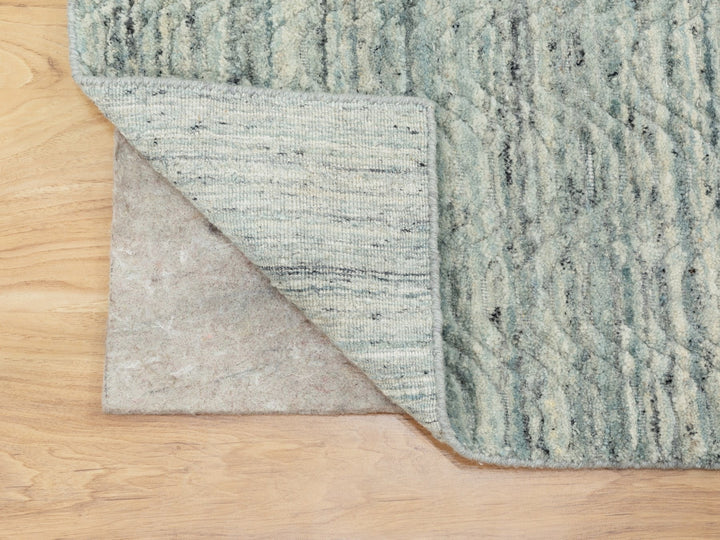 2'10" x 5'0" New Hand Loomed Green Wool Rectangle Oriental Rug - MOA10262050