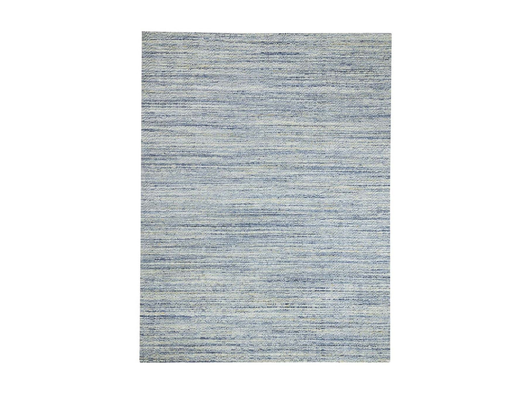 9'0" x 11'9" New Hand Loomed Blue Wool Rectangle Oriental Rug - MOA10262051