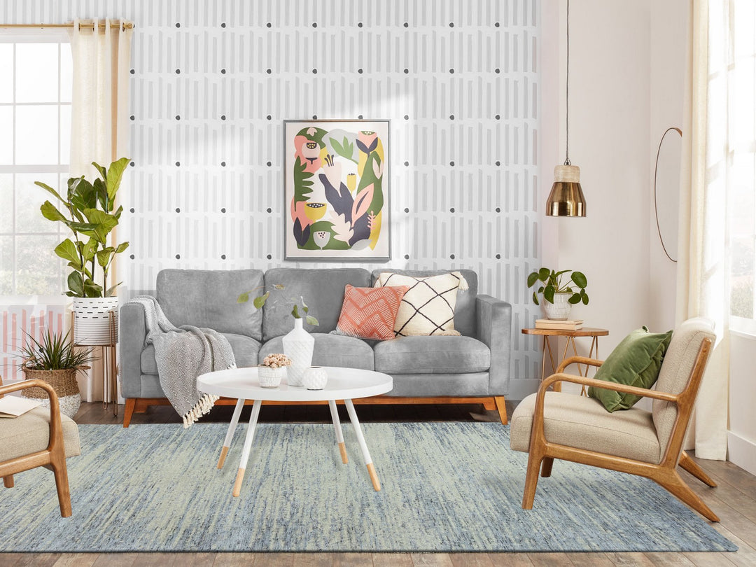 6'1" x 9'0" New Hand Loomed Grey Wool Rectangle Oriental Rug - MOA10262056