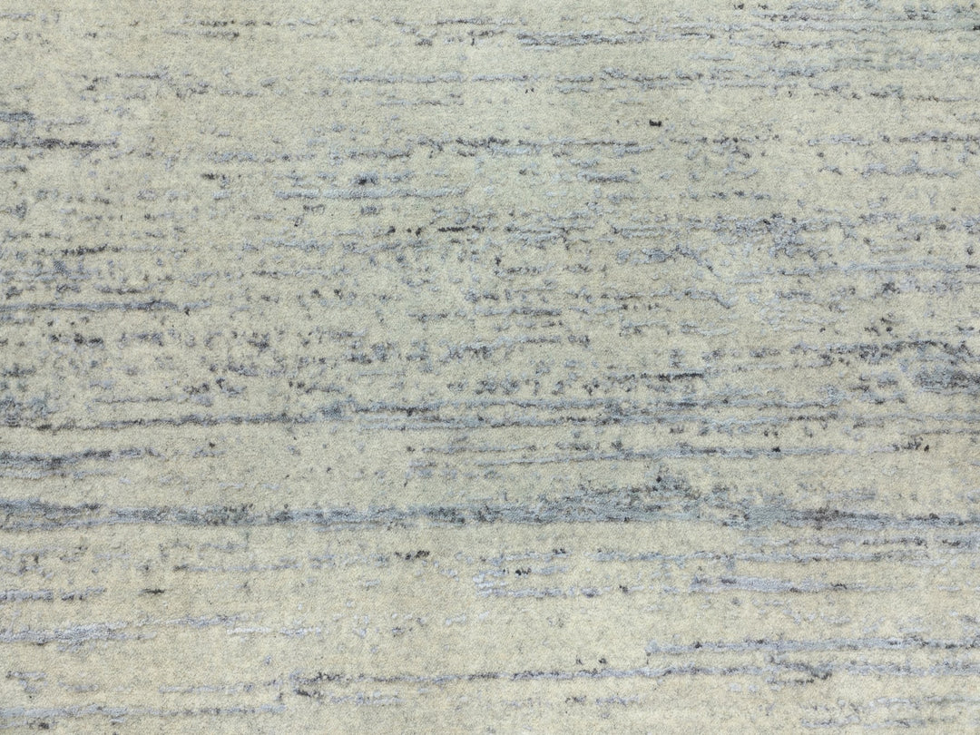 6'1" x 9'0" New Hand Loomed Grey Wool Rectangle Oriental Rug - MOA10262056