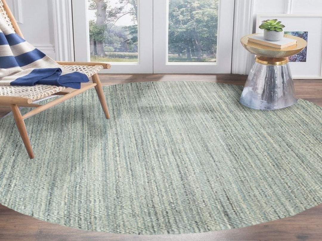 9'10" x 10'0" New Hand Loomed Green Wool Round Oriental Rug - MOA10262062