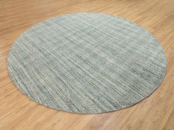 9'10" x 10'0" New Hand Loomed Green Wool Round Oriental Rug - MOA10262062
