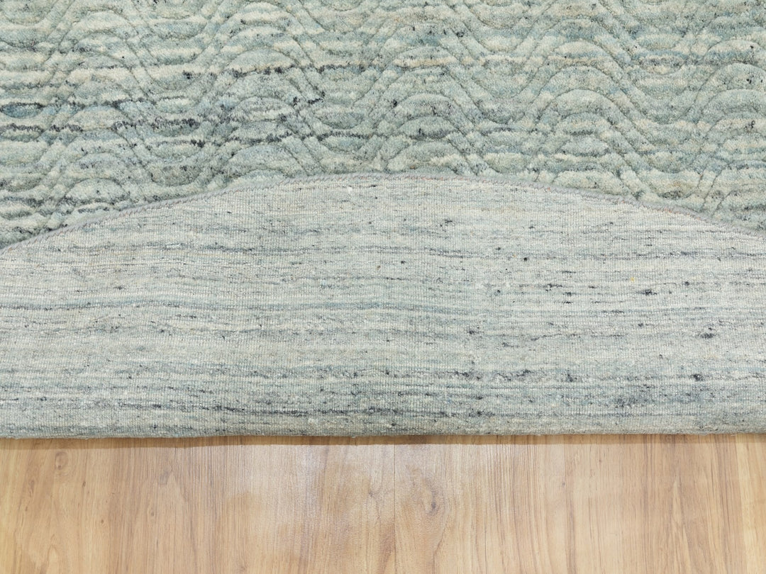 9'10" x 10'0" New Hand Loomed Green Wool Round Oriental Rug - MOA10262062