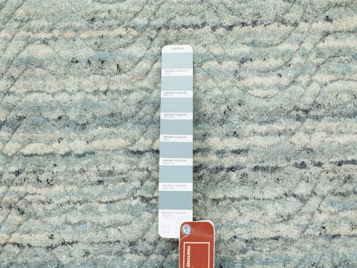 9'10" x 10'0" New Hand Loomed Green Wool Round Oriental Rug - MOA10262062