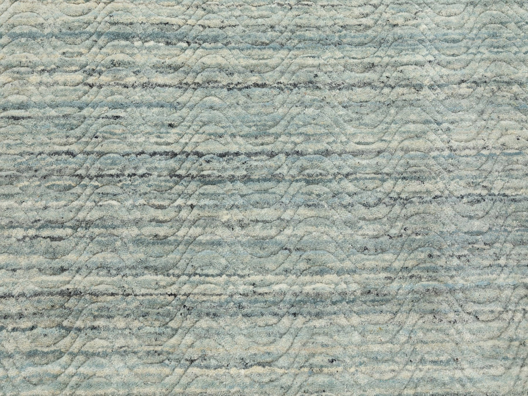 9'10" x 10'0" New Hand Loomed Green Wool Round Oriental Rug - MOA10262062