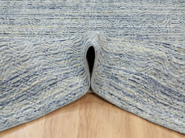 9'0" x 11'10" New Hand Loomed Ivory Wool Rectangle Oriental Rug - MOA10262063