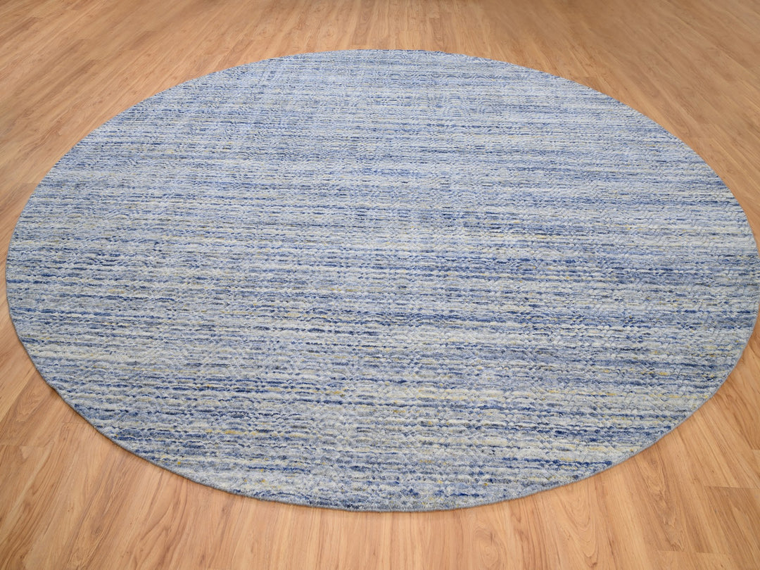 11'9" x 12'0" New Hand Loomed Grey Wool Round Oriental Rug - MOA10262099