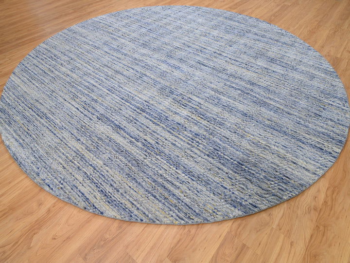 11'9" x 12'0" New Hand Loomed Grey Wool Round Oriental Rug - MOA10262099