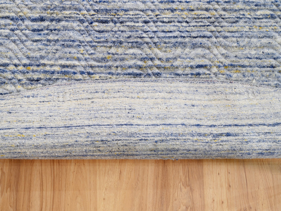 11'9" x 12'0" New Hand Loomed Grey Wool Round Oriental Rug - MOA10262099