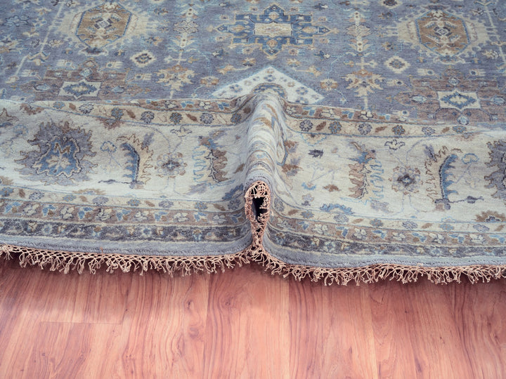 14'0" x 14'0" New Hand Knotted Grey Wool Round Oriental Rug - MOA10262163