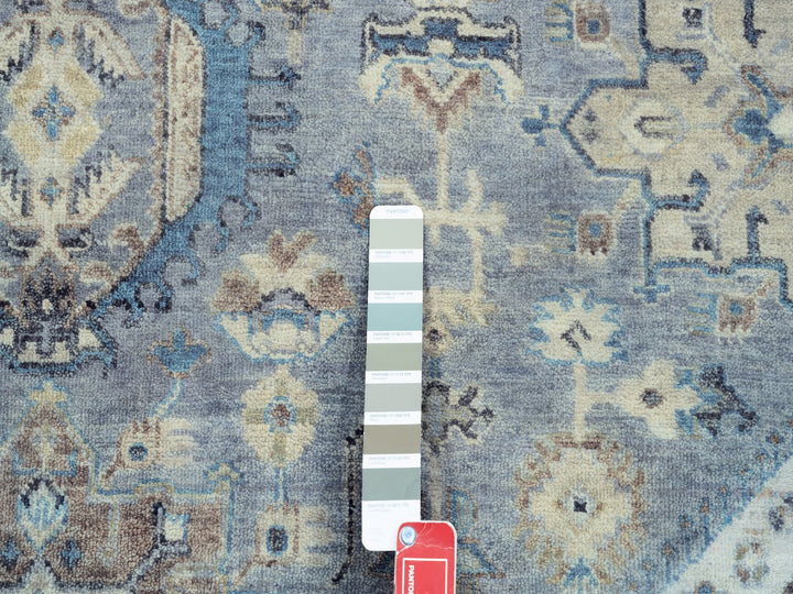 14'0" x 14'0" New Hand Knotted Grey Wool Round Oriental Rug - MOA10262163