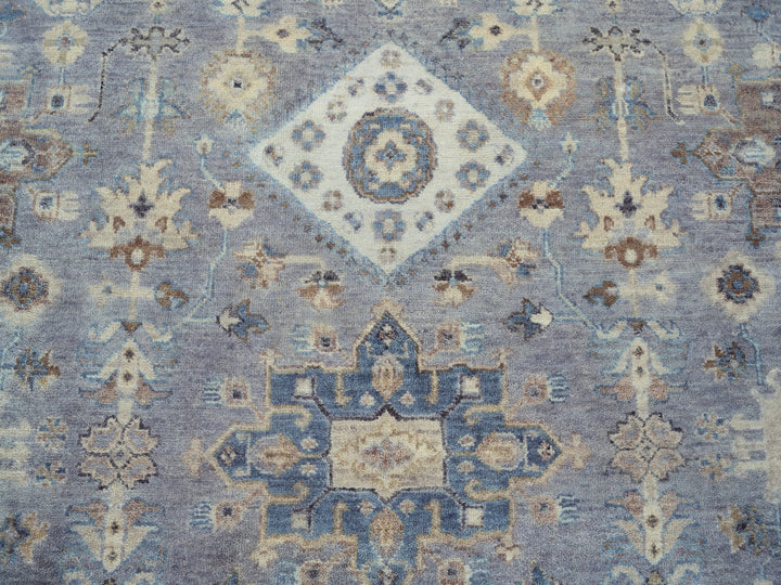 14'0" x 14'0" New Hand Knotted Grey Wool Round Oriental Rug - MOA10262163