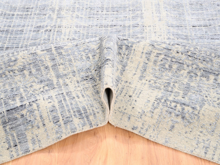 8'1" x 9'10" New Hand Loomed Beige Wool & Silk Rectangle Oriental Rug - MOA10262258