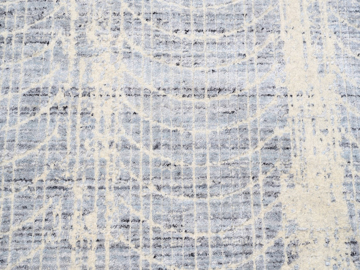 8'1" x 9'10" New Hand Loomed Beige Wool & Silk Rectangle Oriental Rug - MOA10262258