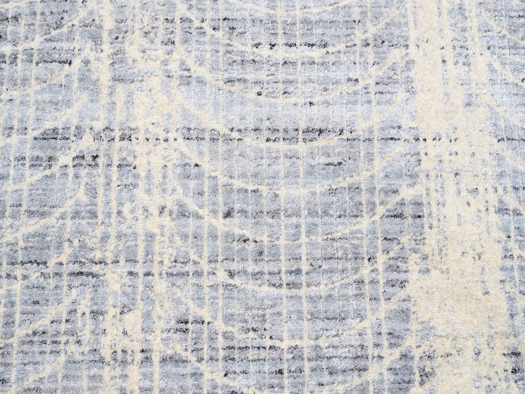 8'1" x 9'10" New Hand Loomed Beige Wool & Silk Rectangle Oriental Rug - MOA10262258