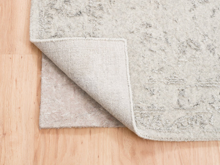 11'10" x 14'9" New Hand Loomed Beige Wool & Art Silk Rectangle Oriental Rug - MOA10262836