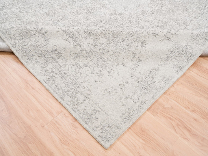 11'10" x 14'9" New Hand Loomed Beige Wool & Art Silk Rectangle Oriental Rug - MOA10262836