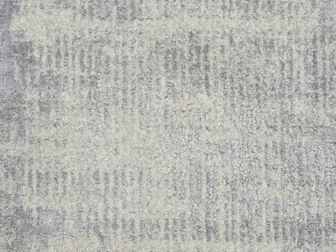 2'7" x 10'0" New Hand Loomed Grey Wool & Art Silk Runner Oriental Rug - MOA10262845