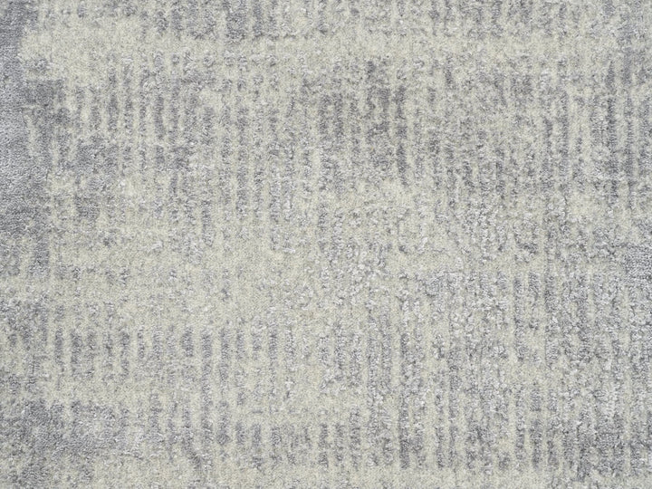 2'7" x 10'0" New Hand Loomed Grey Wool & Art Silk Runner Oriental Rug - MOA10262847