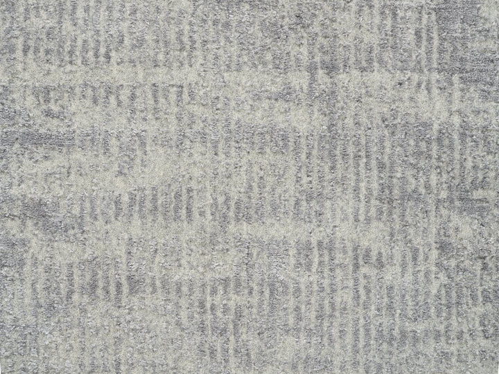 2'6" x 6'0" New Hand Loomed Grey Wool & Silk Runner Oriental Rug - MOA10262849