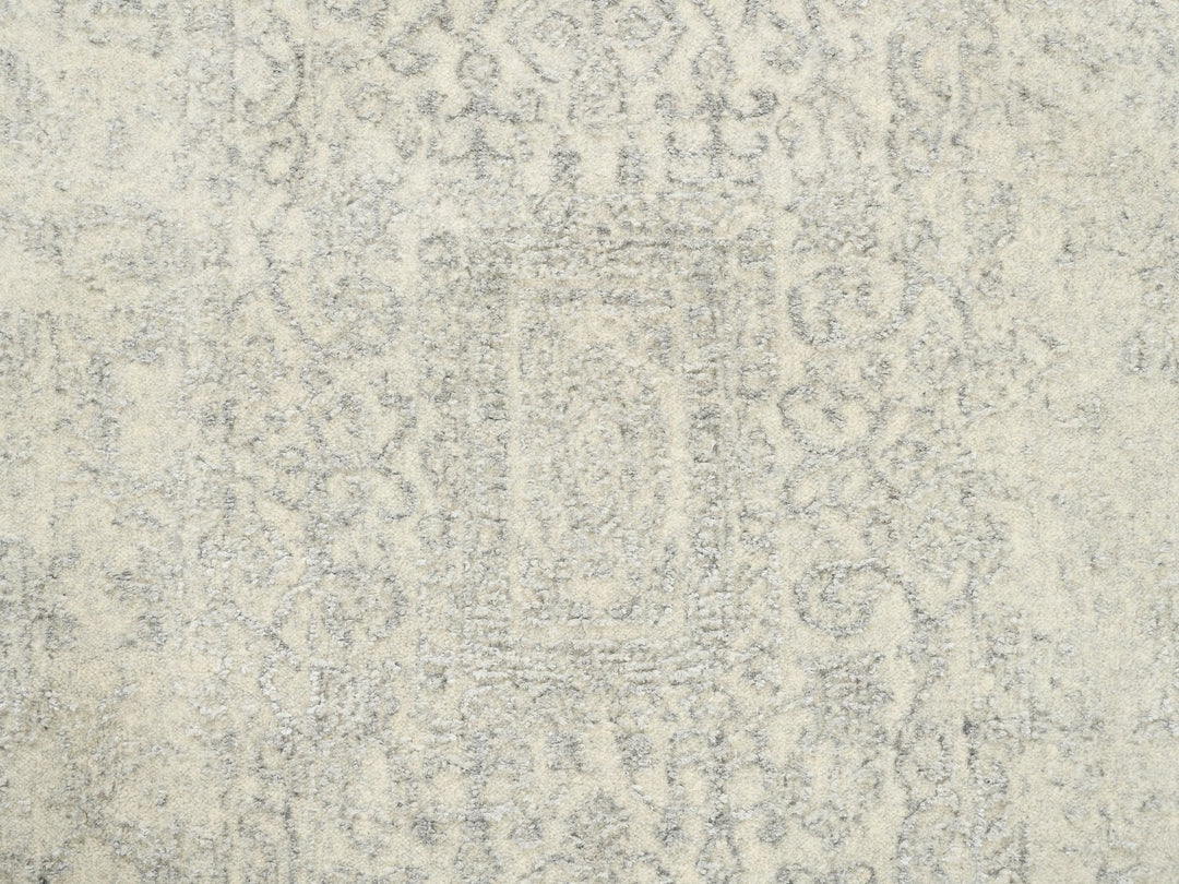 2'6" x 12'0" New Hand Loomed Beige Wool & Art Silk Runner Oriental Rug - MOA10262855