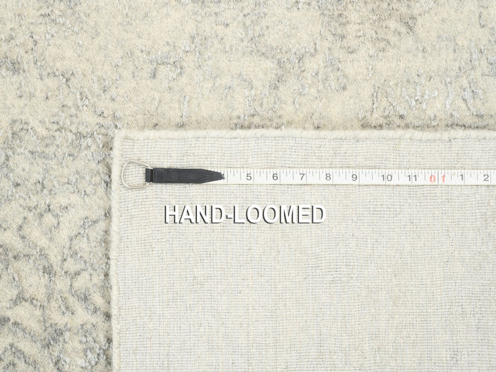 2'6" x 12'0" New Hand Loomed Beige Wool & Art Silk Runner Oriental Rug - MOA10262855