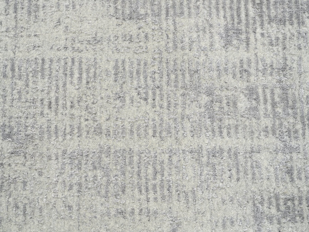 6'0" x 6'0" New Hand Loomed Grey Wool & Silk Round Oriental Rug - MOA10262858