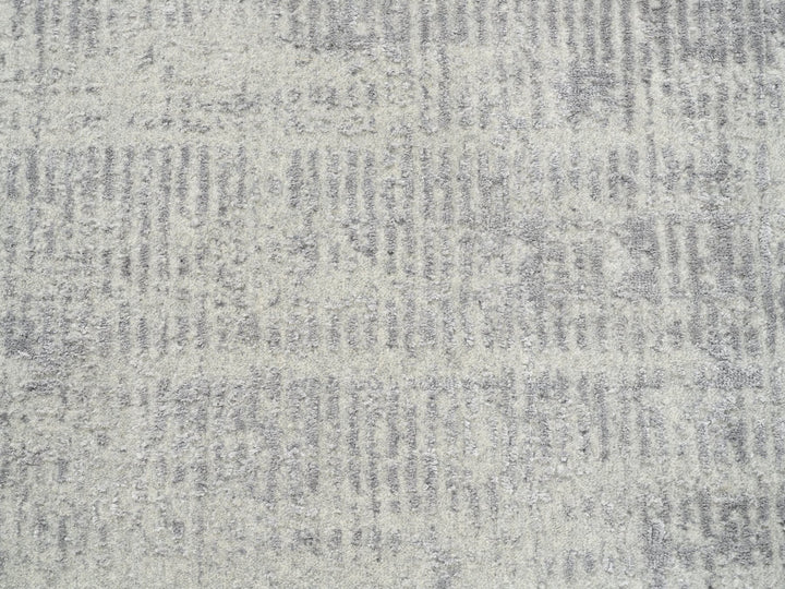 6'0" x 6'0" New Hand Loomed Grey Wool & Silk Round Oriental Rug - MOA10262858