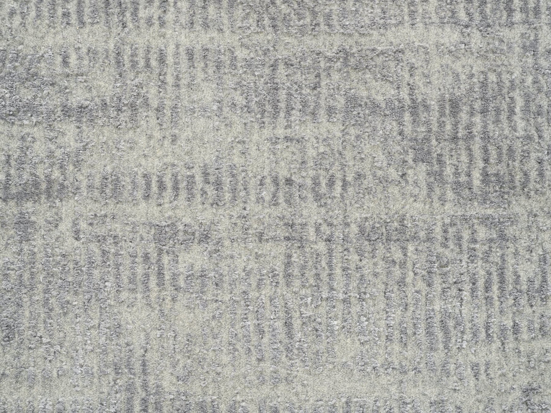 2'6" x 8'0" New Hand Loomed Grey Wool & Silk Runner Oriental Rug - MOA10262860