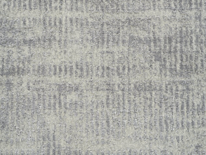 2'6" x 8'0" New Hand Loomed Grey Wool & Silk Runner Oriental Rug - MOA10262860