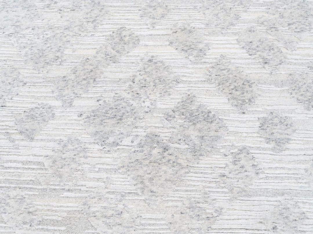 11'10" x 11'10" New Hand Knotted Ivory Wool Round Oriental Rug - MOA10262932