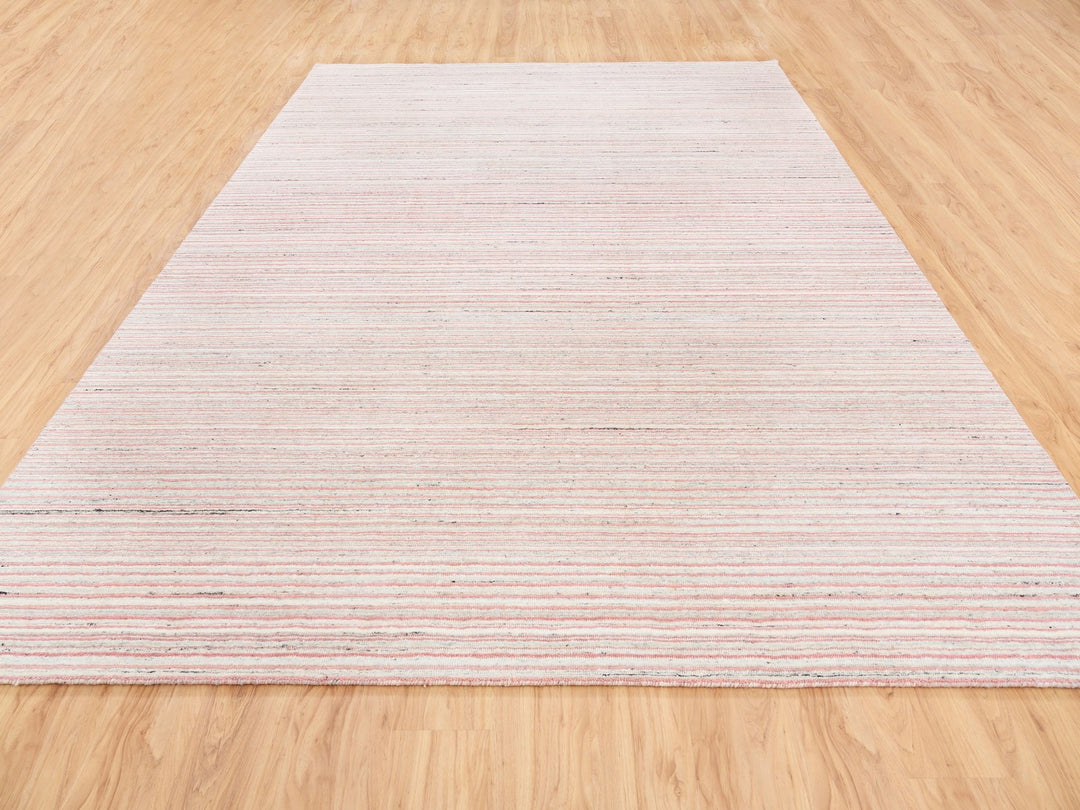 9'1" x 12'0" New Hand Loomed Red Wool Rectangle Oriental Rug - MOA10263038