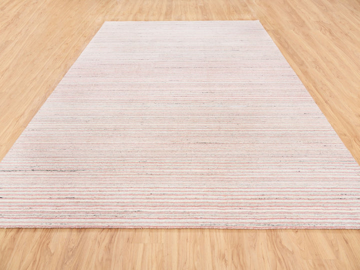 9'1" x 12'0" New Hand Loomed Red Wool Rectangle Oriental Rug - MOA10263038