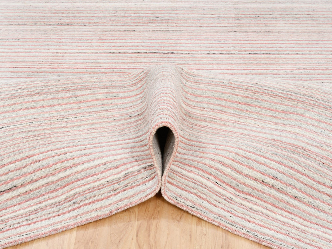 9'0" x 12'0" New Hand Loomed Pink Wool Rectangle Oriental Rug - MOA10263039