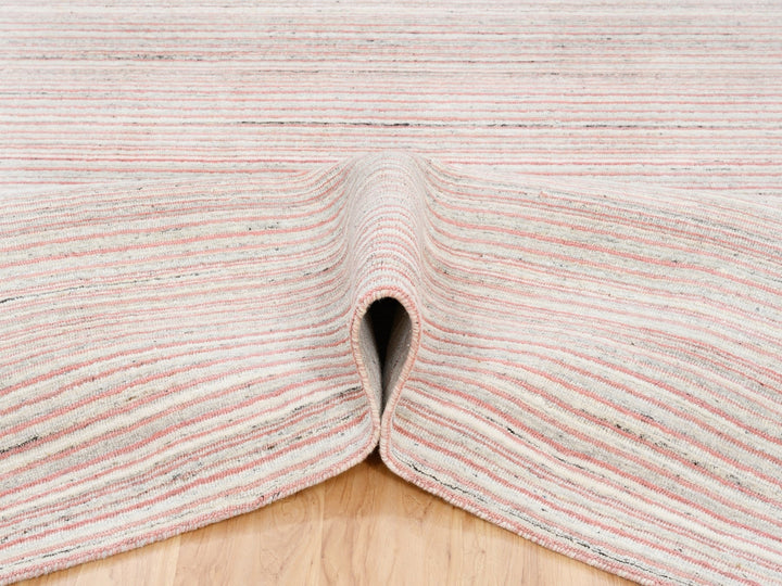 9'0" x 12'0" New Hand Loomed Pink Wool Rectangle Oriental Rug - MOA10263039