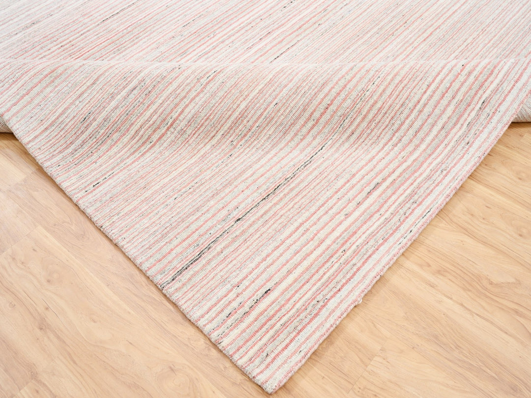 9'0" x 12'0" New Hand Loomed Pink Wool Rectangle Oriental Rug - MOA10263039