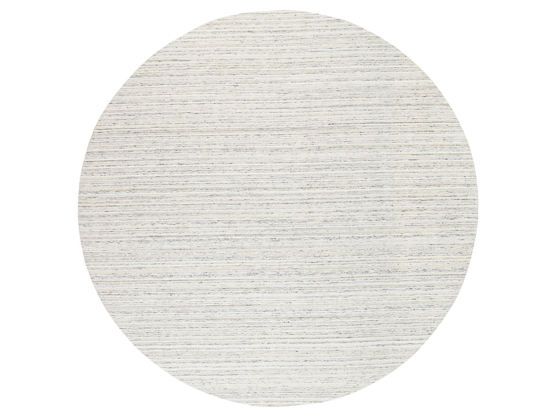 11'10" x 11'9" New Hand Loomed Grey Wool Round Oriental Rug - MOA10263041