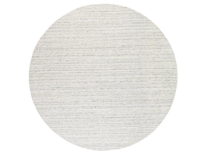 11'10" x 11'9" New Hand Loomed Grey Wool Round Oriental Rug - MOA10263041