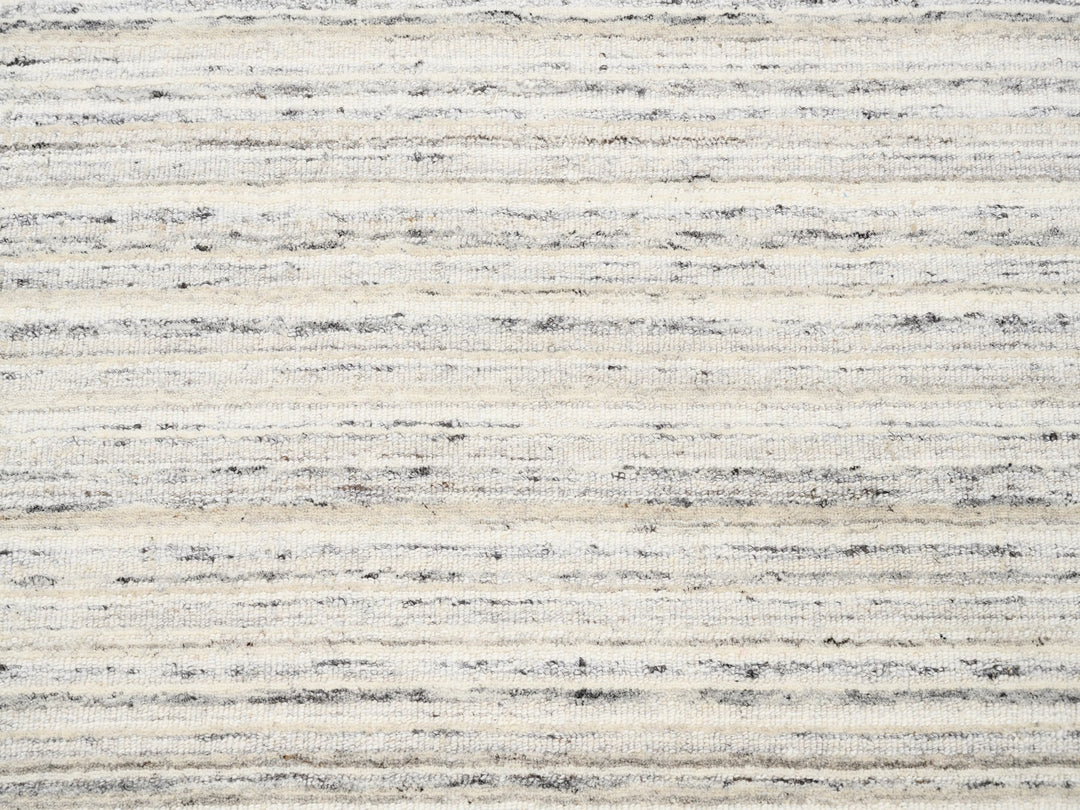 11'10" x 11'9" New Hand Loomed Grey Wool Round Oriental Rug - MOA10263041