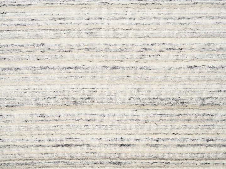 11'10" x 11'9" New Hand Loomed Grey Wool Round Oriental Rug - MOA10263041