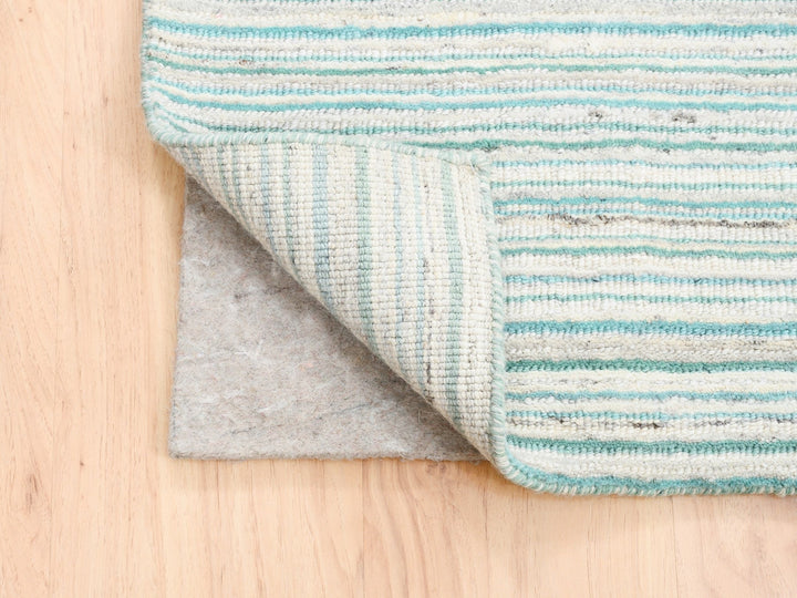 9'1" x 12'0" New Hand Loomed Green Wool Rectangle Oriental Rug - MOA10263043